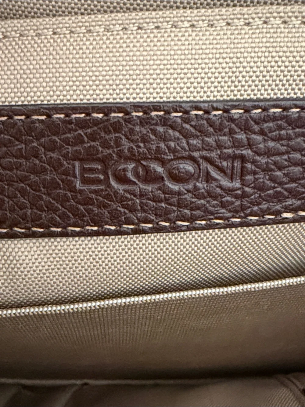 Boconi Tyler Tumbled Brokers Bag Color Coffee Italian Pebbled Leather EXCELLENT